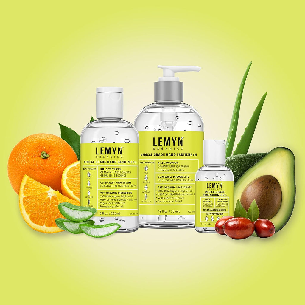 Lemyn Organics Hand Sanitizer Gel 12 FL.OZ. Pack of 4 Z722