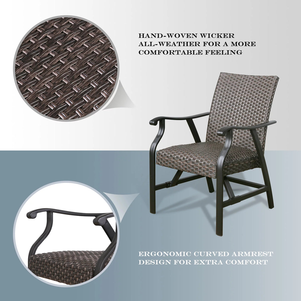 Rattan Patio Motion Rocking Chairs Set of 2 Y318577