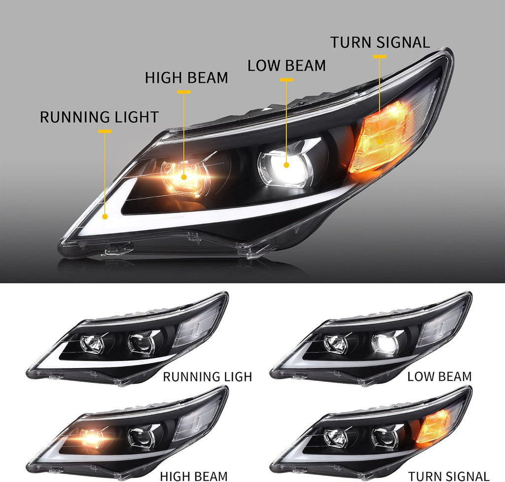 LED Projector Headlights with LED DRL & Halogen High Beam Z761088