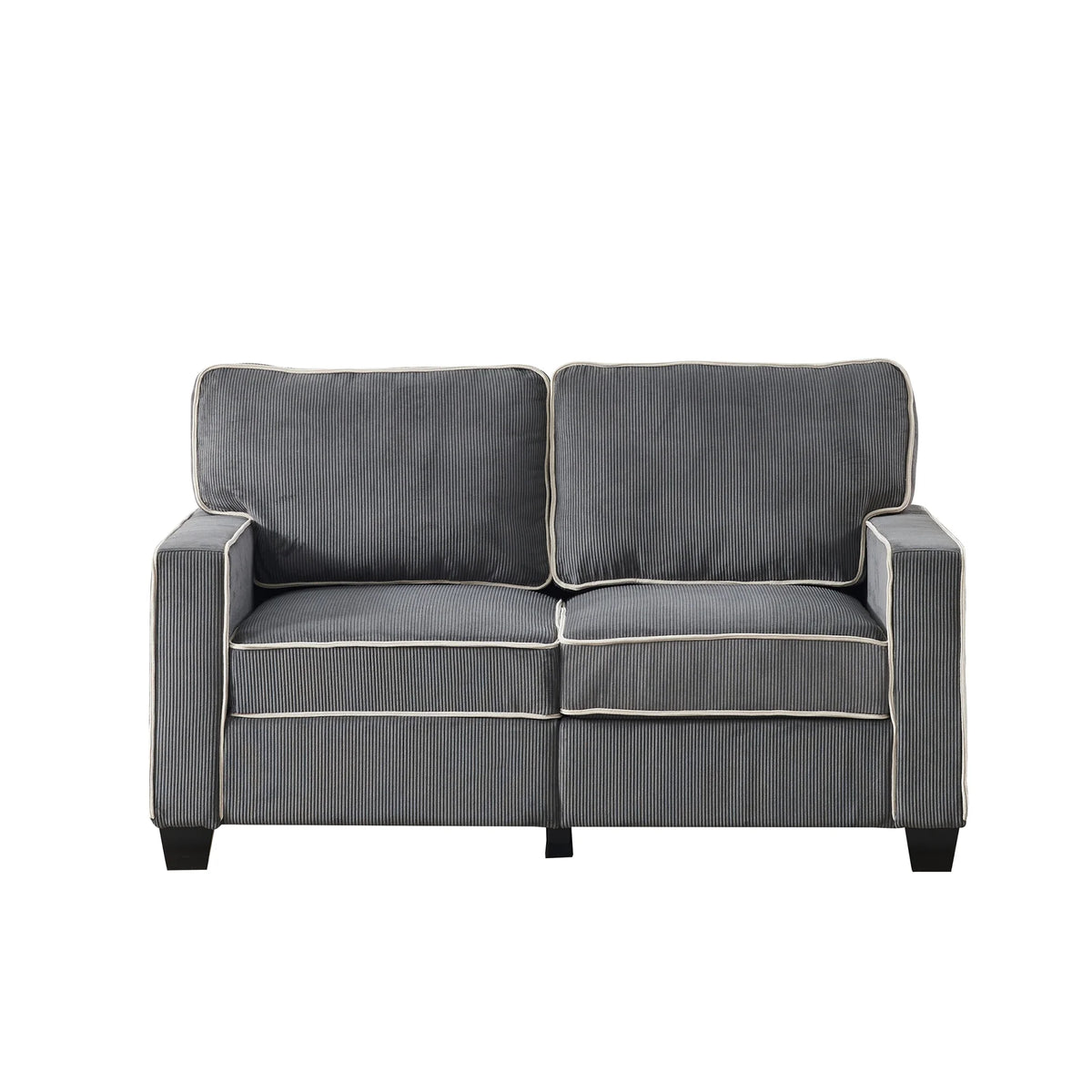 Dark Grey Corduroy Sofa Loveseat with Storage S7141
