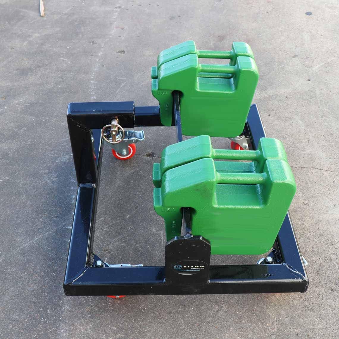 Black Rolling Suitcase Weight Cart with Receiver W12807