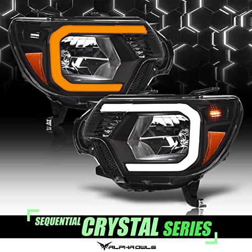Black Projector Headlights with LED Light Bar W381