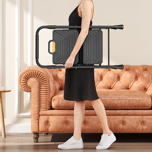 4 Step Steel Step Stool with Handrail, Black H97945