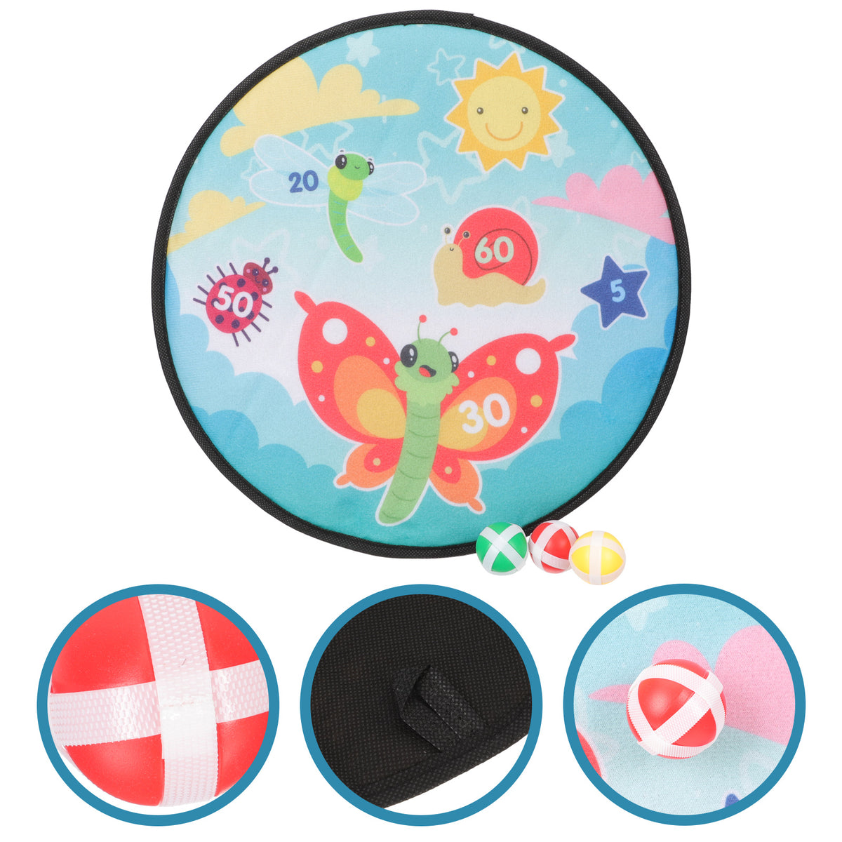 1 Set Kids Dart Board Toy with Sticky Balls P12443