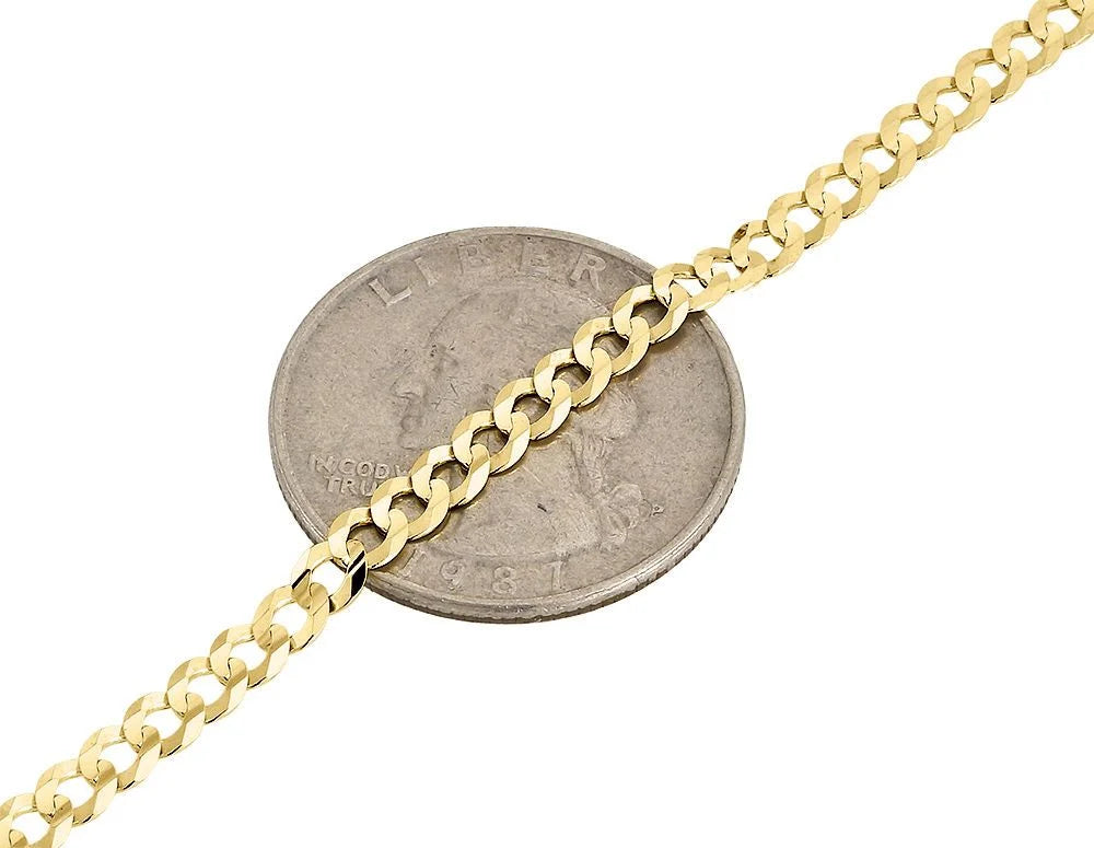 10K Yellow Gold Cuban Link Chain Necklace, 22 Inches U2455