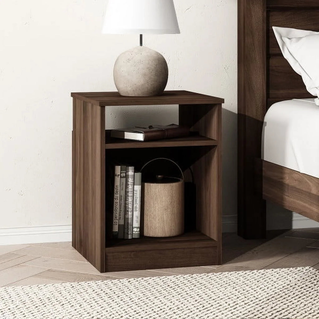 Dark Walnut Open Shelf Nightstand O39356