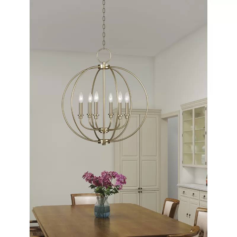 6-Light Globe Chandelier Brushed Nickel Y6285