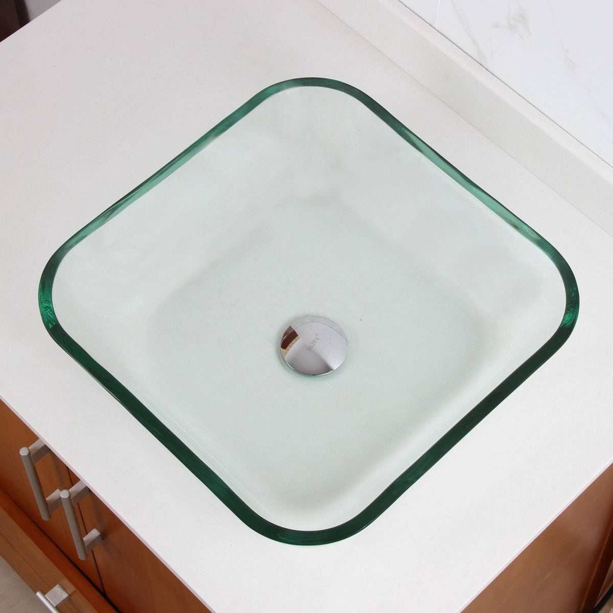Transparent Square Tempered Glass Vessel Sink O6190