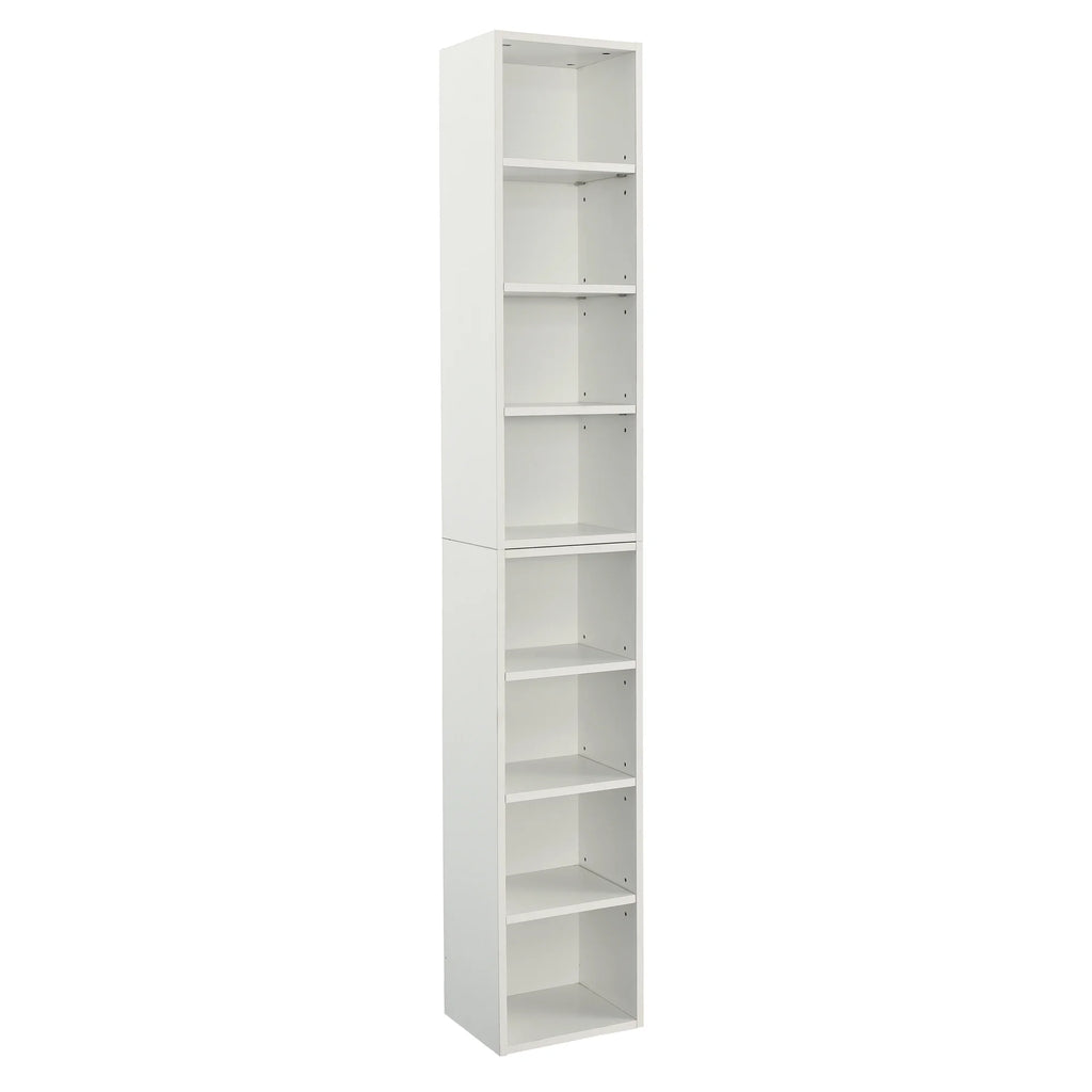 8-Tier Media Tower Rack Storage Cabinet with Adjustable Shelves U392