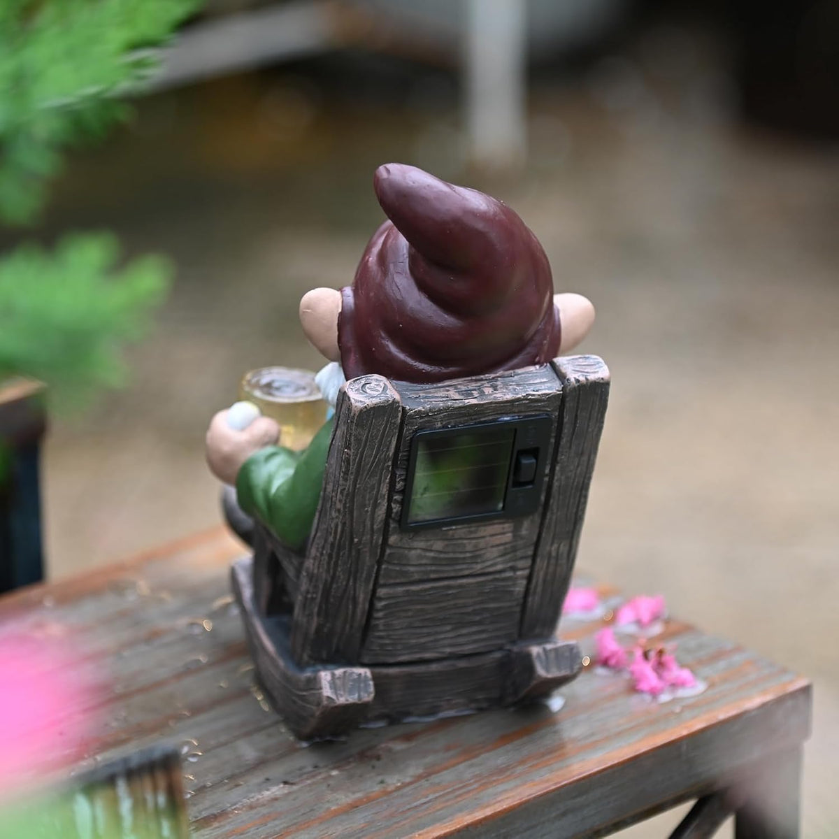 Solar Powered LED Garden Gnome Statue 7" V382603
