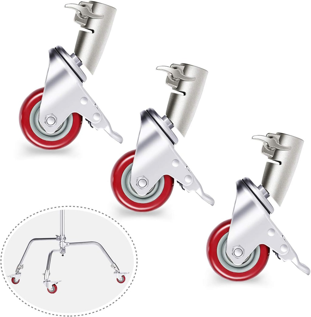 3 Packs Swivel Caster Wheels Set with 75mm Diameter Metal Construction K134314