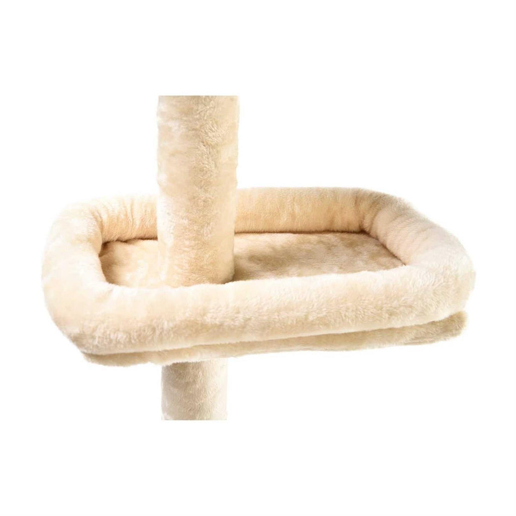4-Level Carpeted Adjustable Floor to Ceiling Cat Tree with Cat Bed E225431
