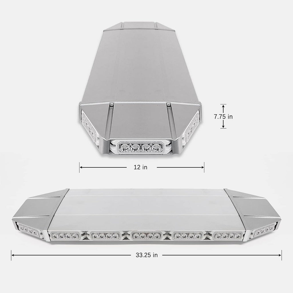LED Rooftop Emergency Warning Strobe Light Bar Amber White A7704
