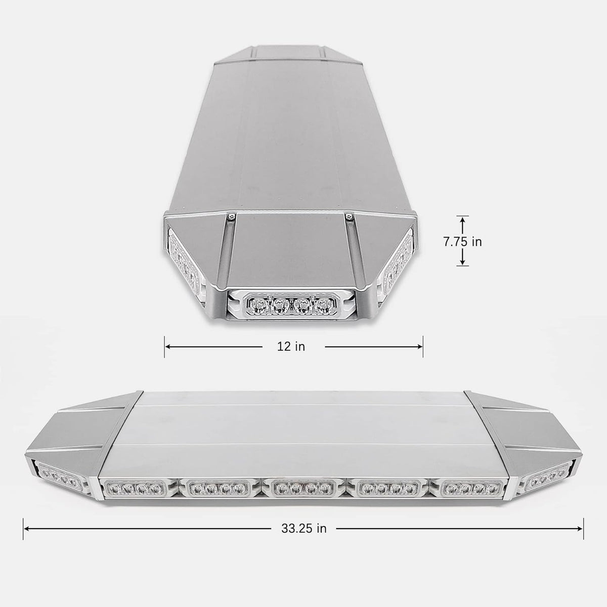 LED Rooftop Emergency Warning Strobe Light Bar Amber White A7704