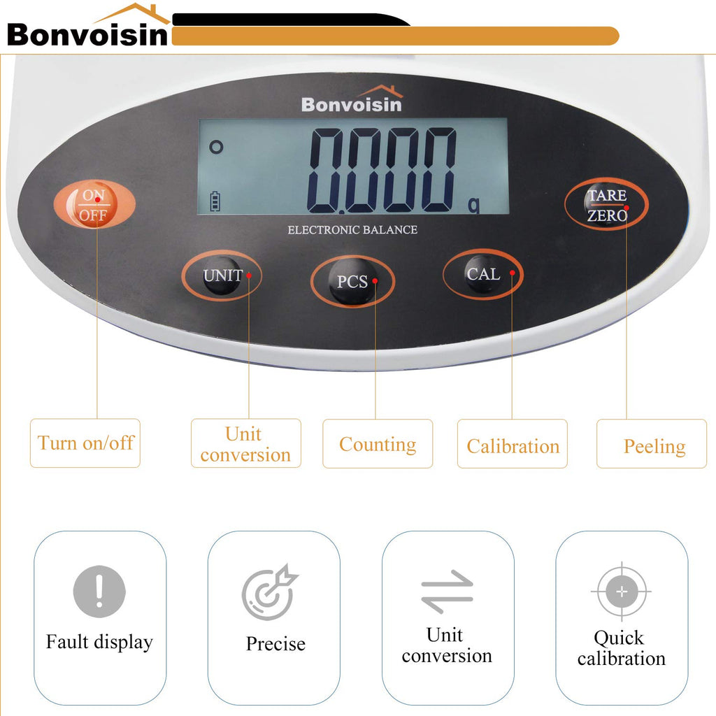 Analytical Balance 500g x 1mg Precision Lab Scale H270