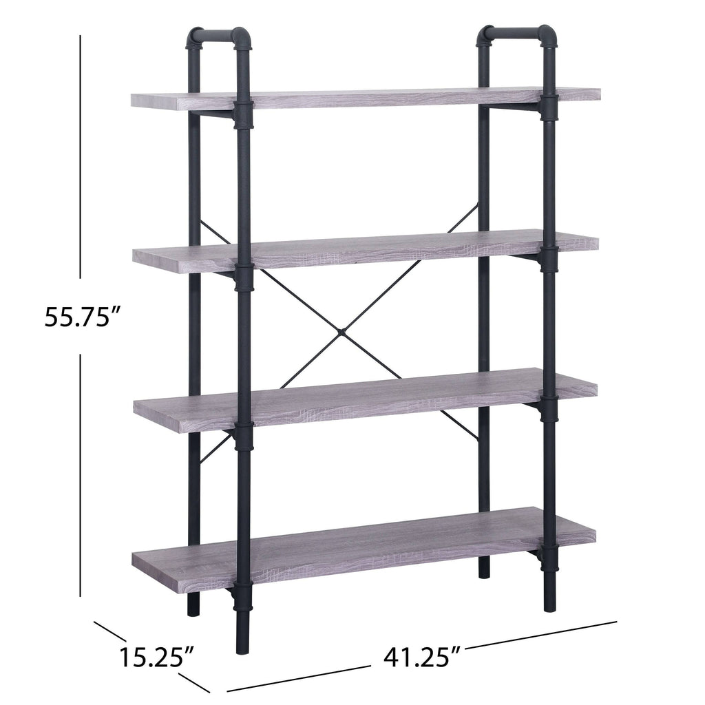 4-Tier Industrial Shelf in Dark Brown Q451
