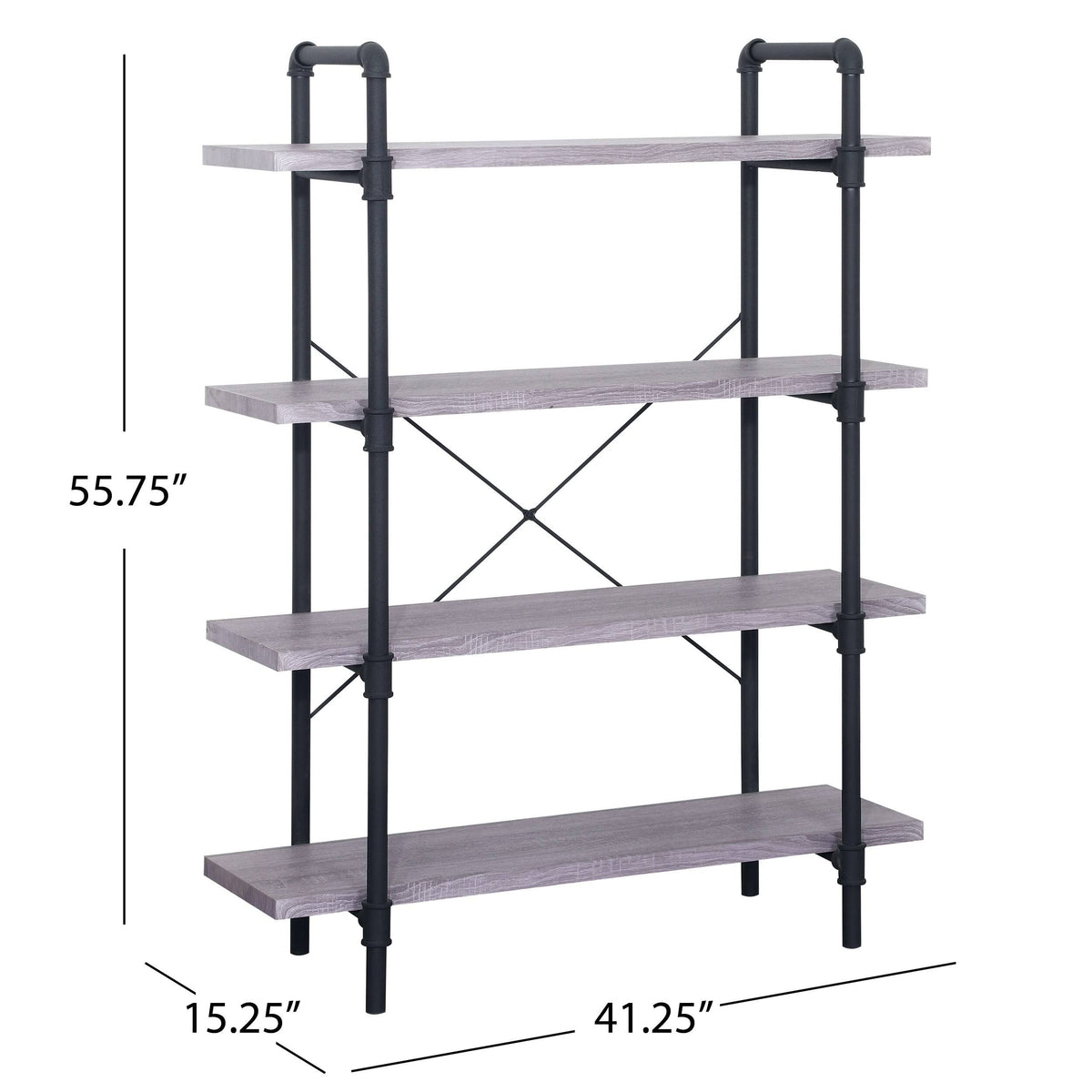 4-Tier Industrial Shelf in Dark Brown Q451