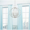6-Light Globe Chandelier Brushed Nickel Y6285