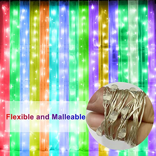 300 LED RGB 16 Colors Changing Window Curtain String Lights V8889