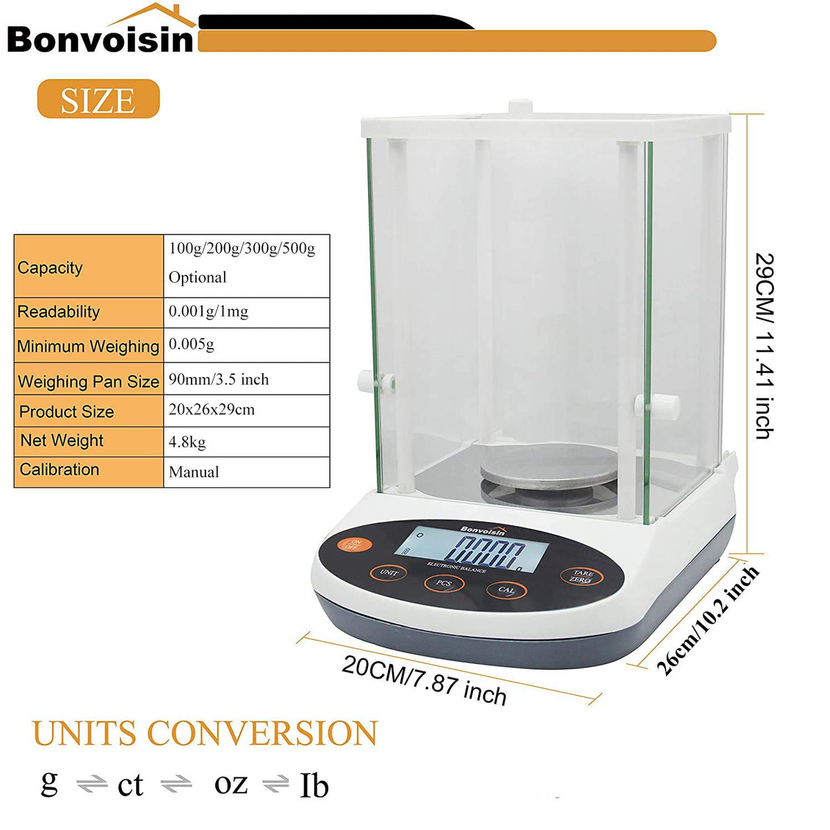 Analytical Balance 500g x 1mg Precision Lab Scale H270