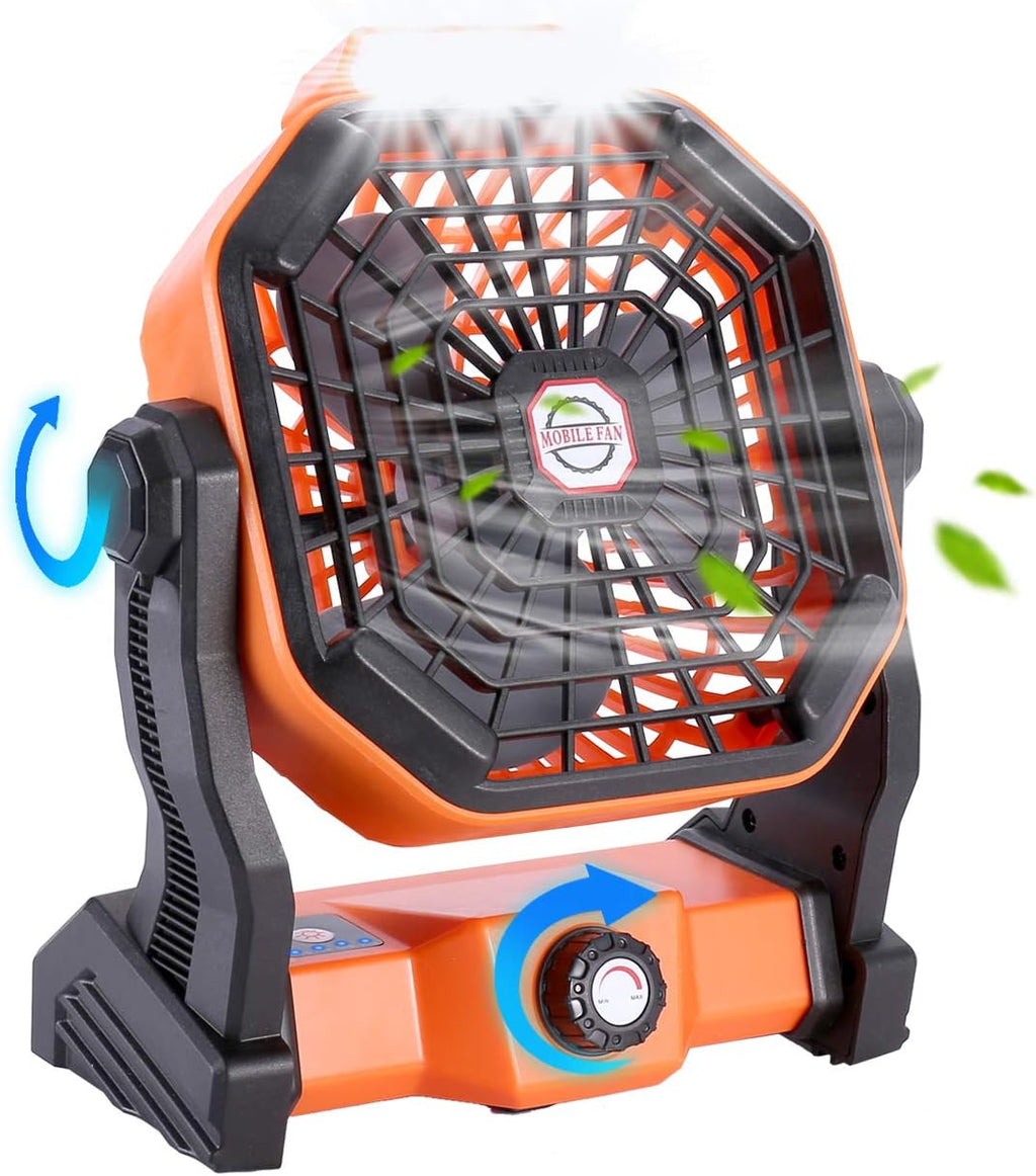 Outdoor Camping Fan with LED Lantern, USB Rechargeable X661251