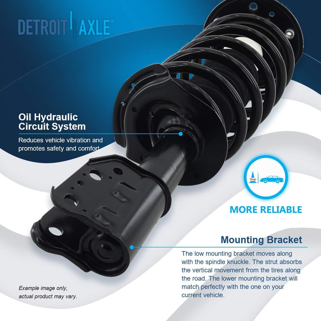 Front & Rear Loaded Struts and Shocks Complete Assembly with Sway Bar Links, 8pc Set Q834688