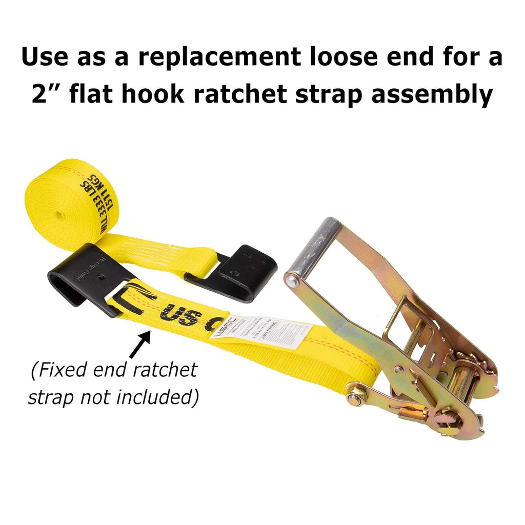 2 Pack 25 Foot Long 2 Inch Wide Replacement Strap with Black Flat Hook M765555