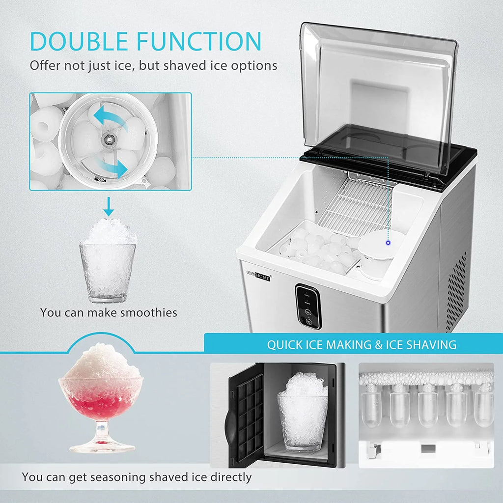 2 in 1 Countertop Ice Maker & Ice Shaver Machine H4625