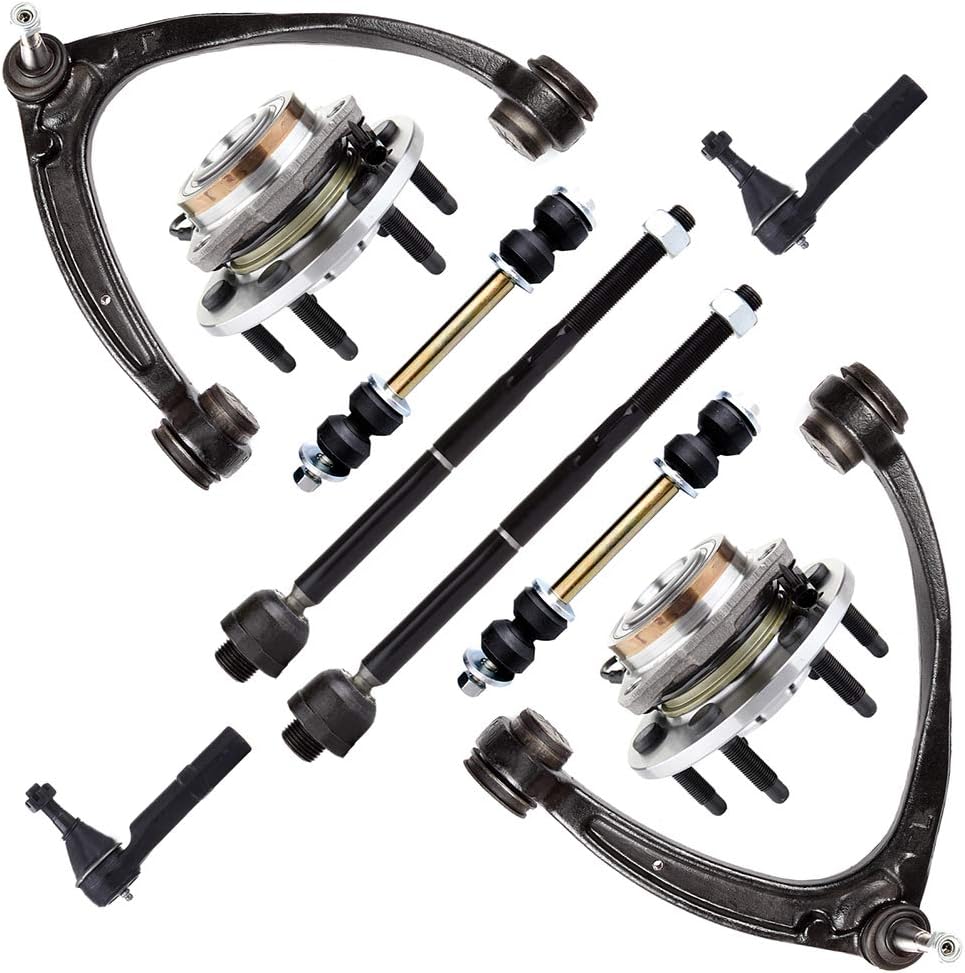 12pcs Suspension Kit Upper Control Arm Ball Joint Sway Bar Lower Ball Joint 4 Inner Outer Tie Rod Wheel Hub C24156