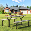 6 ft Picnic Table Bench Set with Umbrella Hole P79387