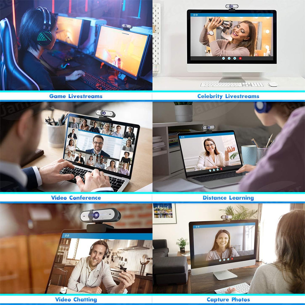 HD Webcam Autofocus 1080p with Stereo Microphone USB Webcam Pack of 2 T705