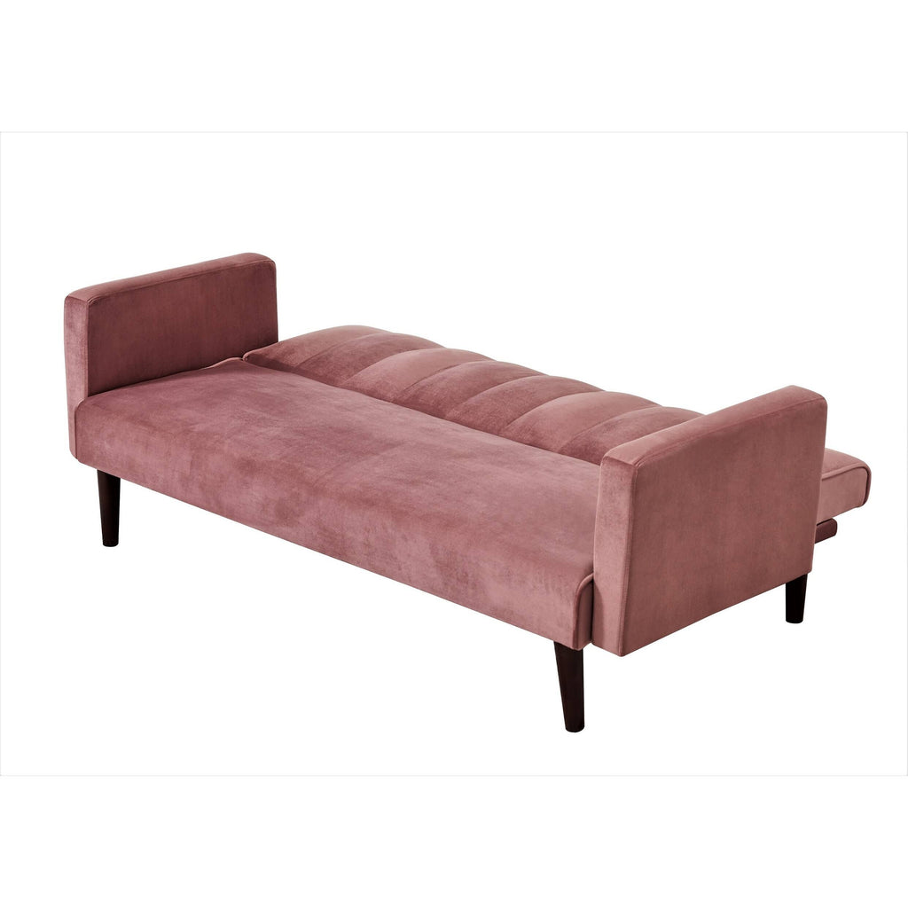 Grey Convertible Velvet Sofa Bed F548394