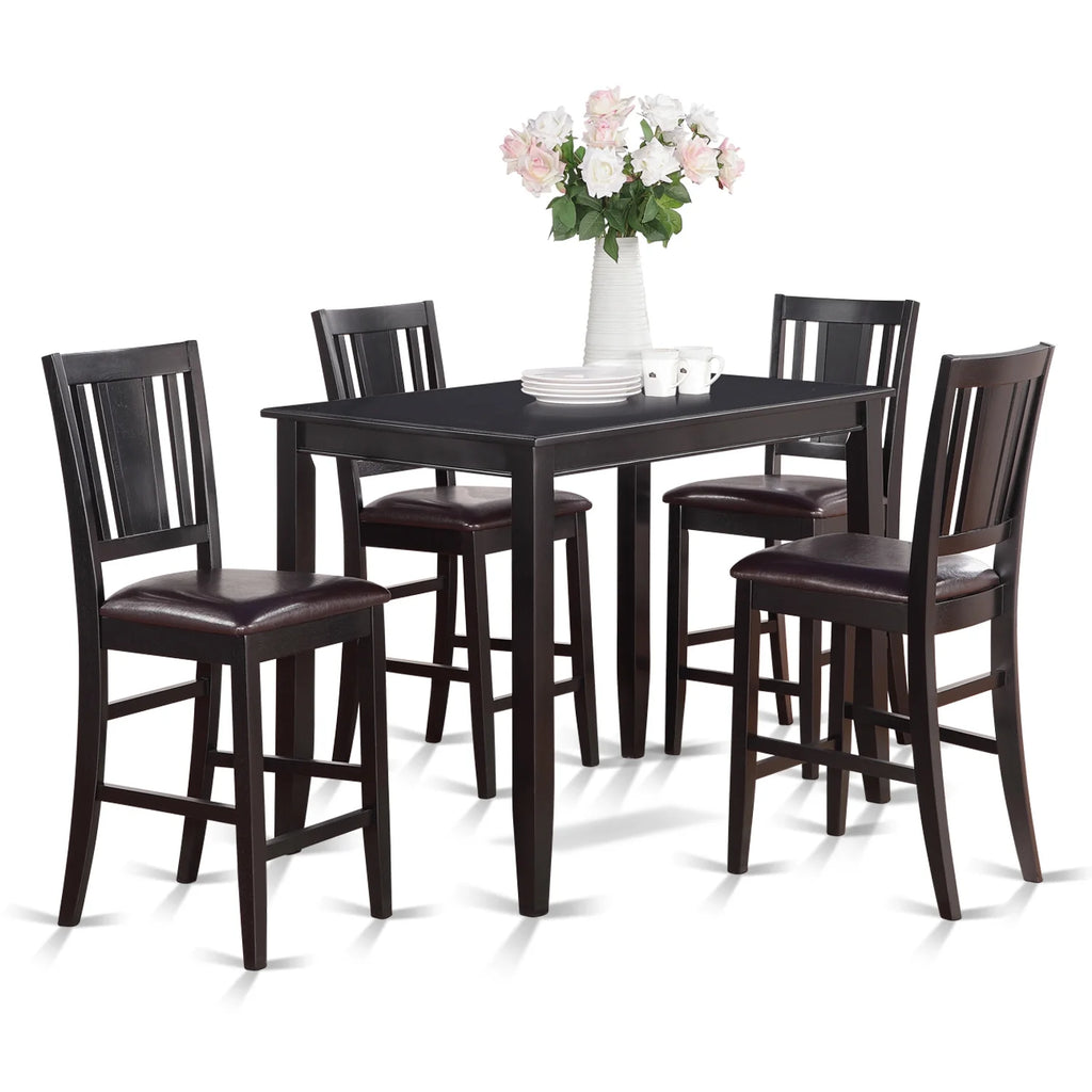 Black 5-piece Table and Counter Dining Chair Set V6371