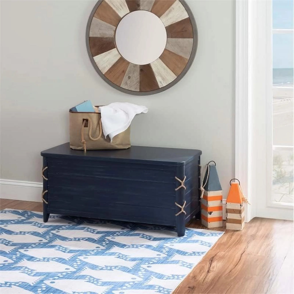 Blue Wood Storage Chest E65012