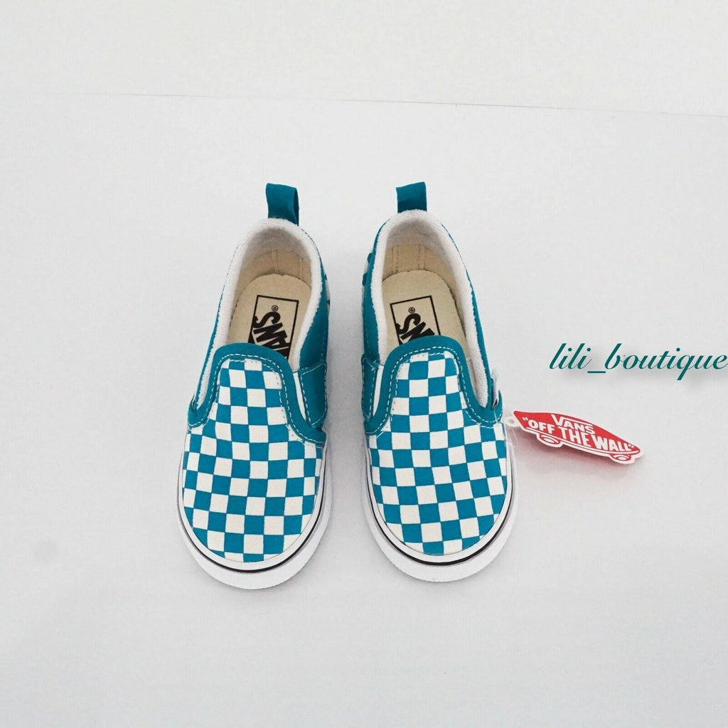 Checkerboard Slip-On V (Caribbean Sea/True White) V4140
