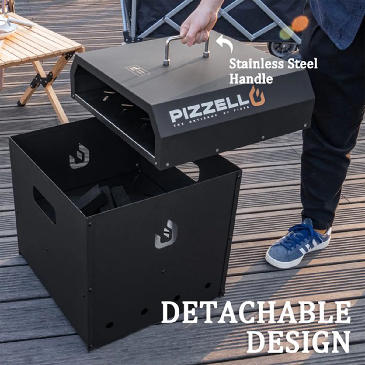 4 in 1 Wood Fired Outdoor Pizza Oven with Pizza Stone V11352