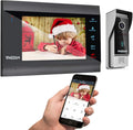Wireless WIFI Video Door Phone IP Doorbell Intercom System with Camera 4 Wire 7 Inch Entry with 1x1080P Wired Camera Night Vision T99056