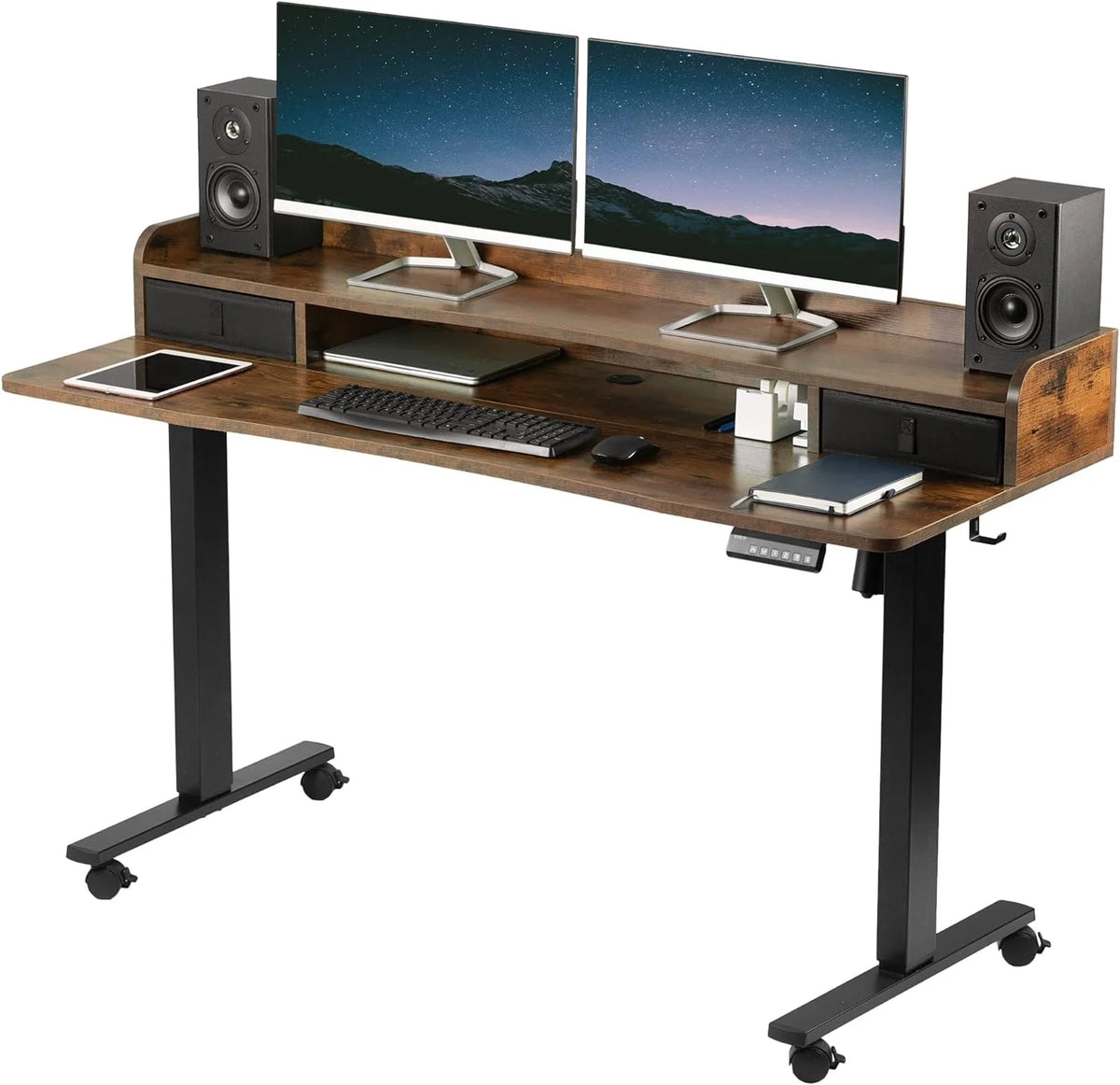 2-Tier Height Adjustable 60 X 24 Inch Standing Desk W155