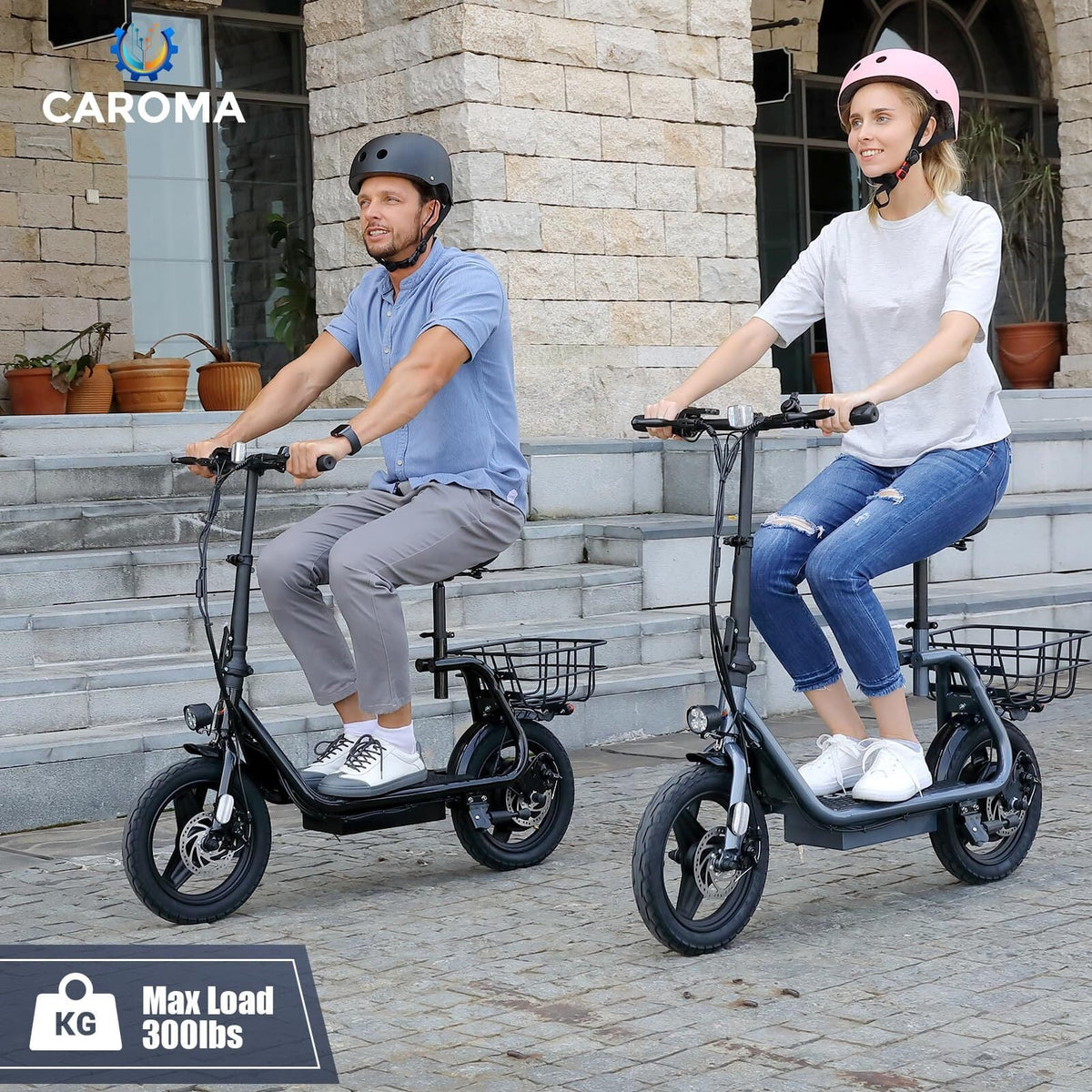 500W Electric Scooter with Seat, 14 inch, Silver I381