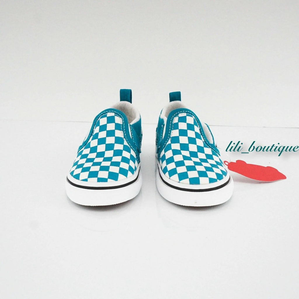 Checkerboard Slip-On V (Caribbean Sea/True White) V4140