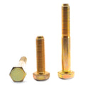 3/8-16 x 2 3/4 Coarse Thread Hex Cap Screw - USA Alloy Steel Yellow Zinc Plated W92003