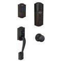 Aged Bronze Smart Deadbolt Lock with Door Handle Set Y4978