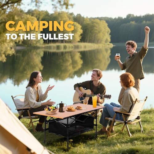 Portable Folding Aluminum Camping Table with Carry Bag W19008