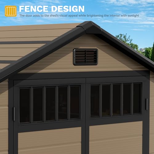 6x4.4 FT Resin Storage Shed with Lockable Door and Vents H788