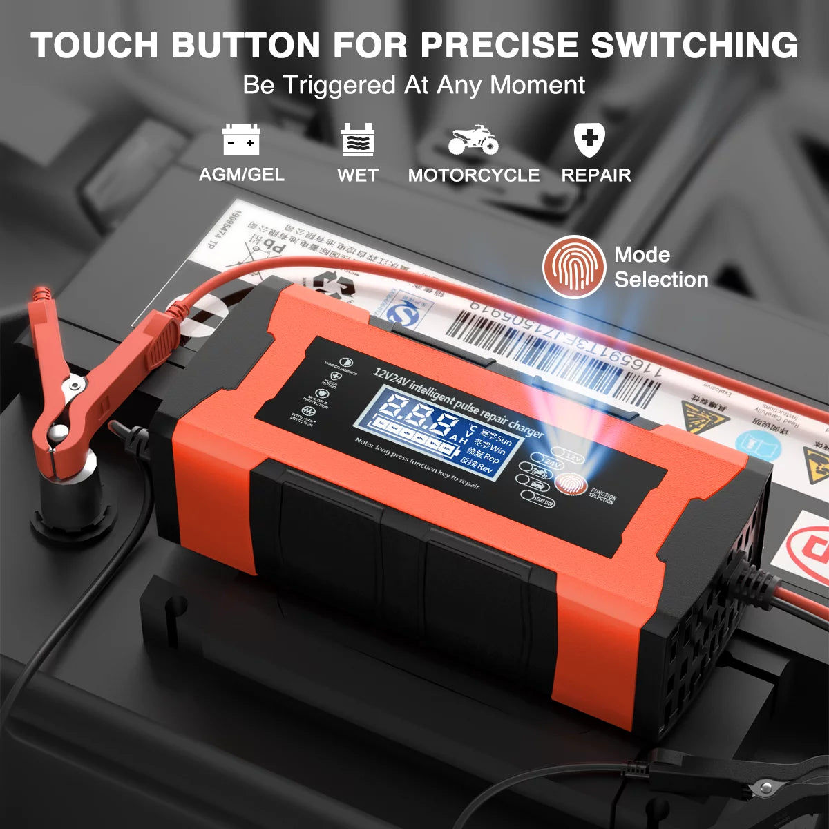 12V/10A 24V/5A Car Battery Charger with LCD Display B455