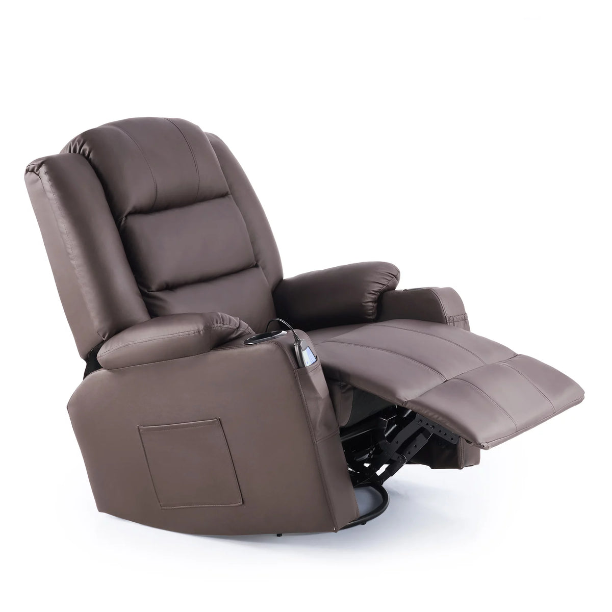 Brown 360 Swivel Heated Massaging Recliner Chair J3430