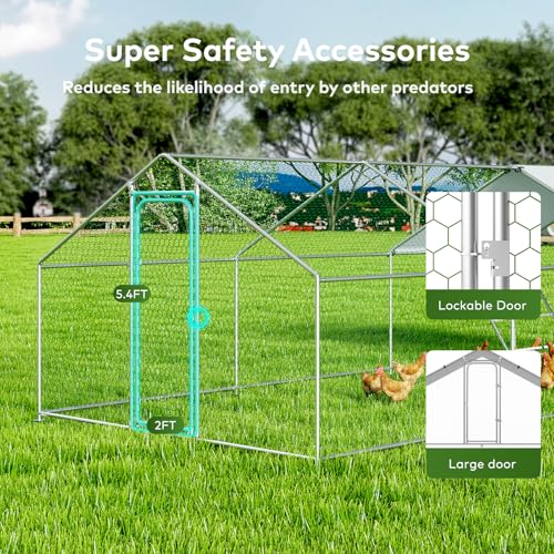 Large Metal Chicken Coop with Waterproof Cover M6942