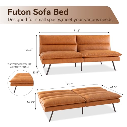 Dark Black Memory Foam Armless Futon Sofa Bed L16439