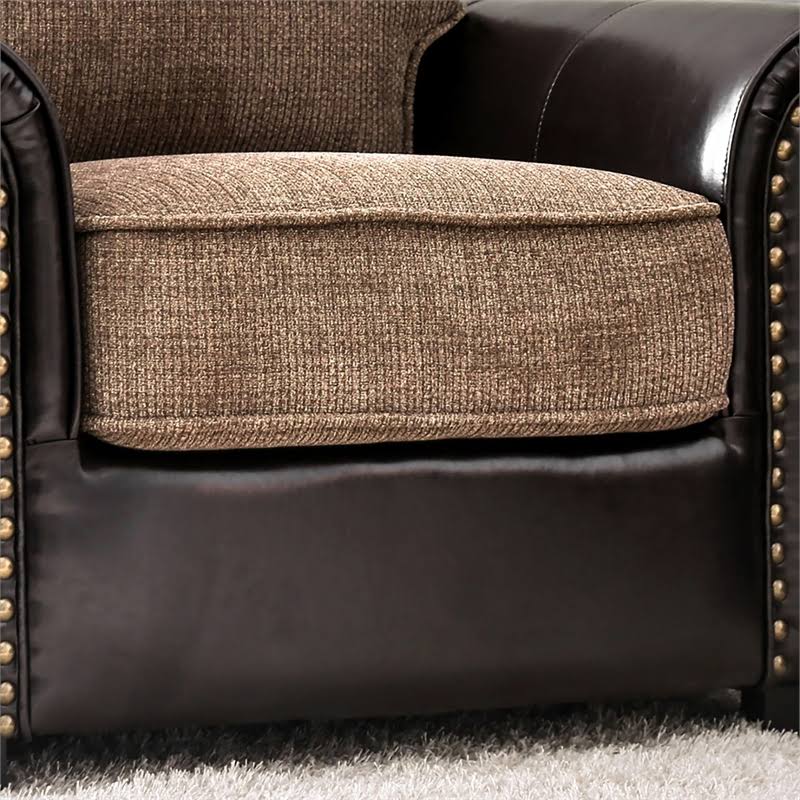 Brown Faux Leather Accent Chair W362