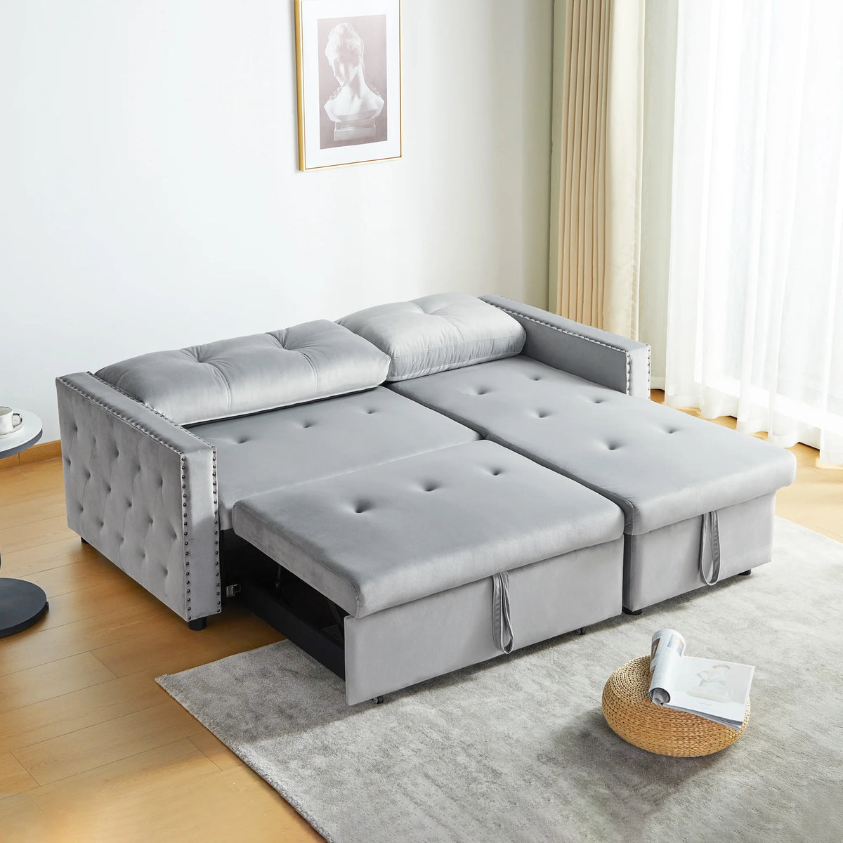 King Size L Shaped Sofa Bed with Storage J8732